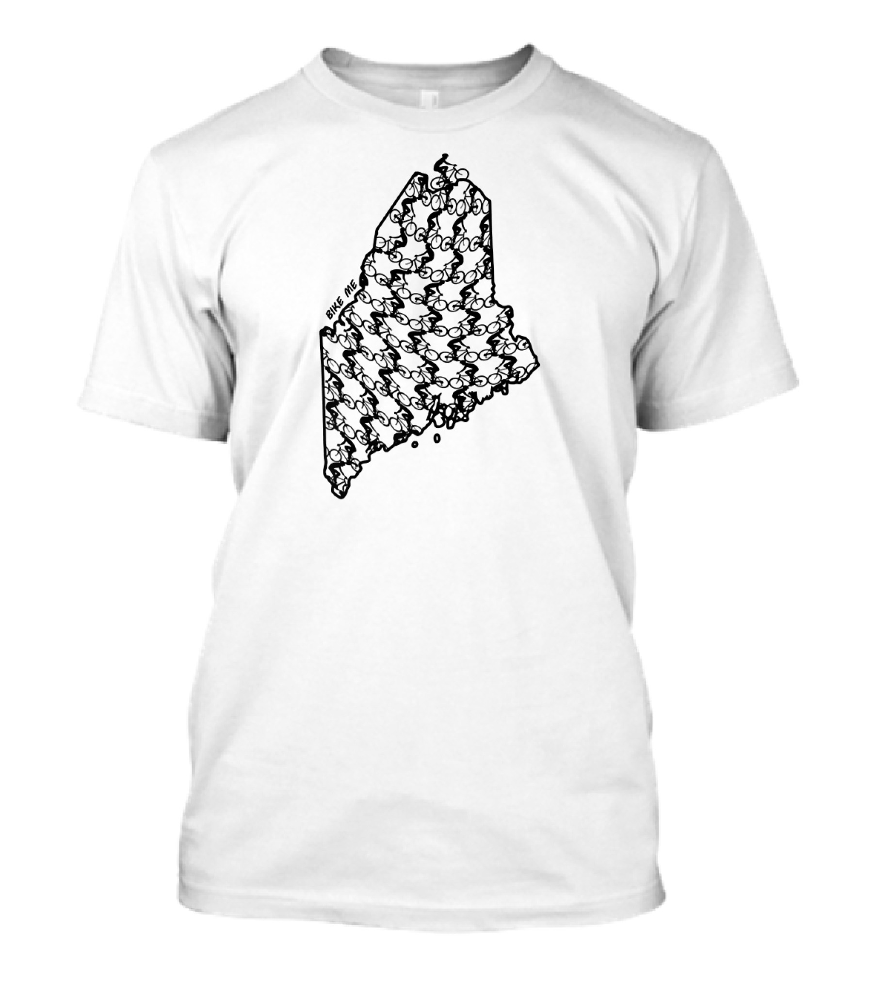 Bike ME Vintage Biking Maine State Map T-Shirt