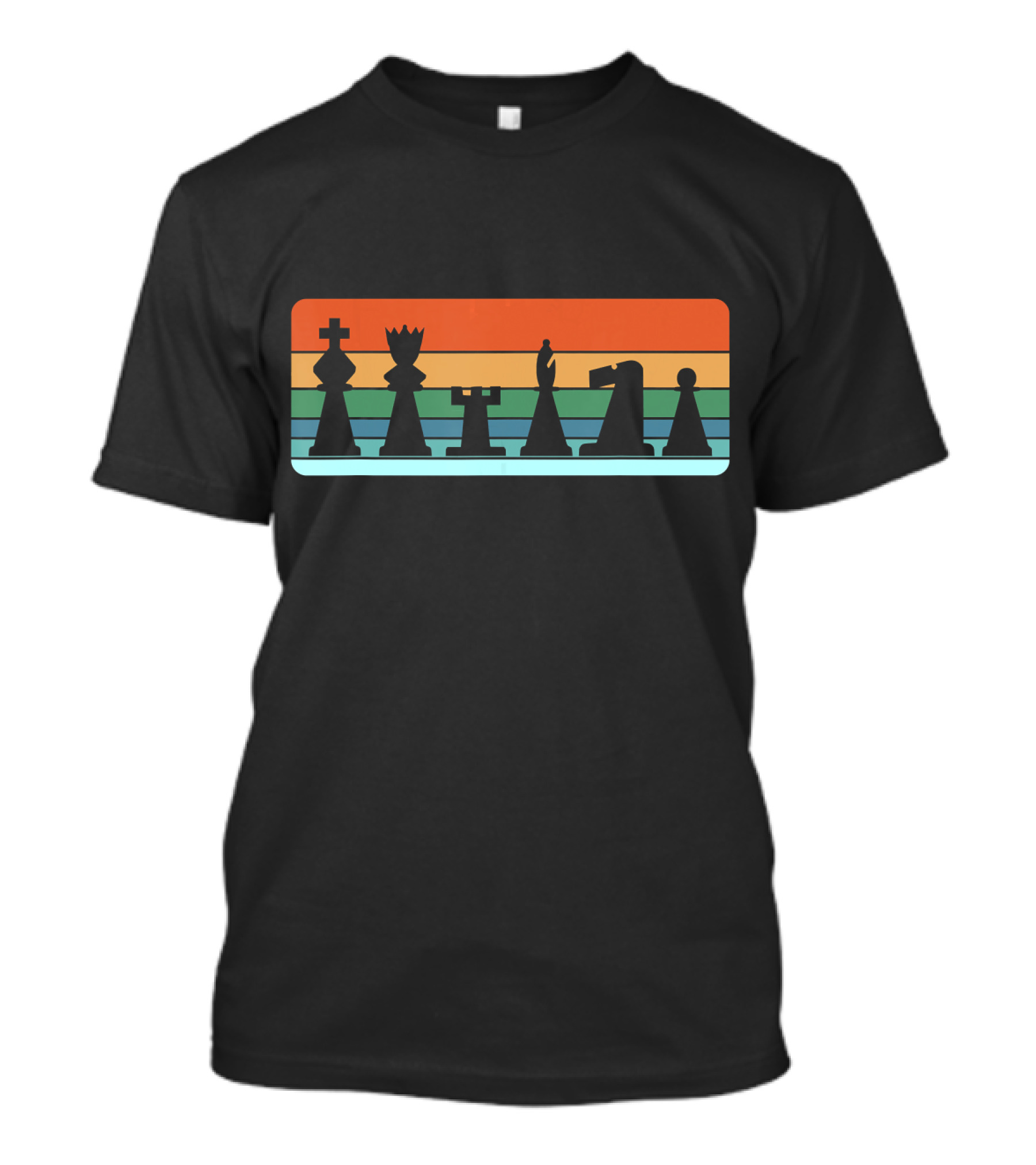 Vintage Chess Piece Player Board Game Retro Rainbow T-Shirt