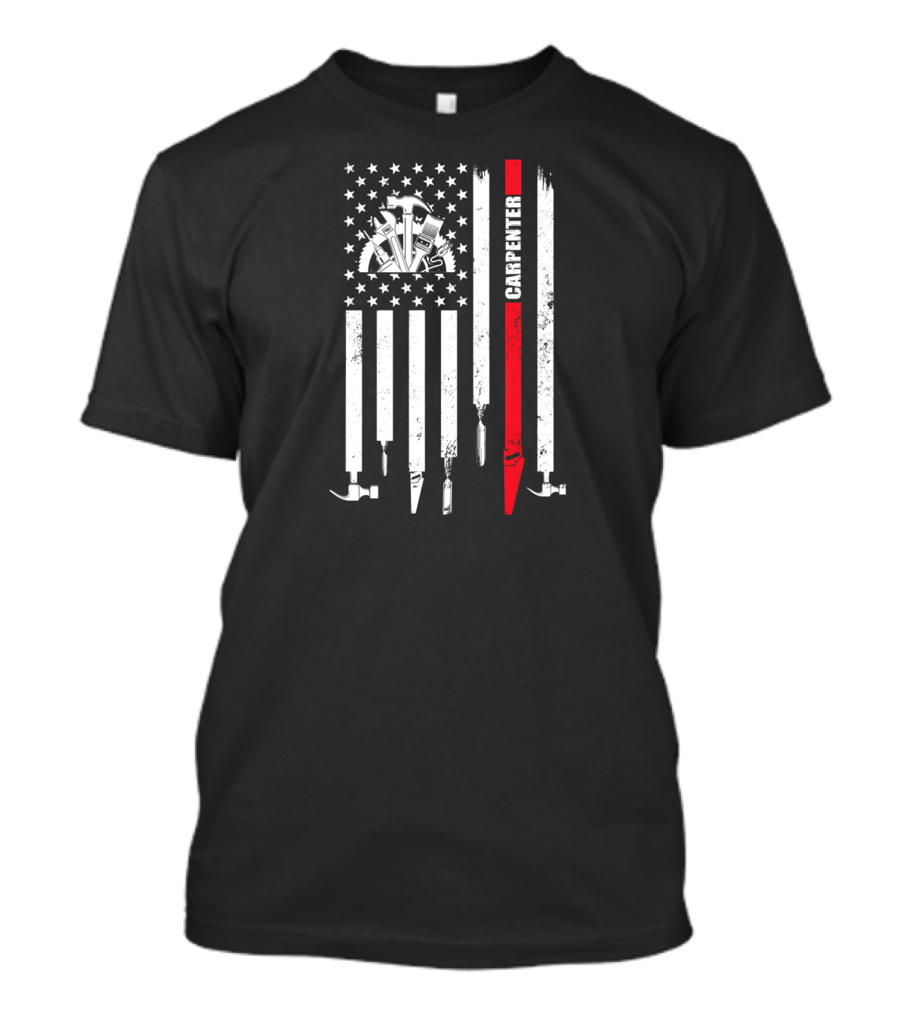 American Flag Carpenter Tools T-Shirt