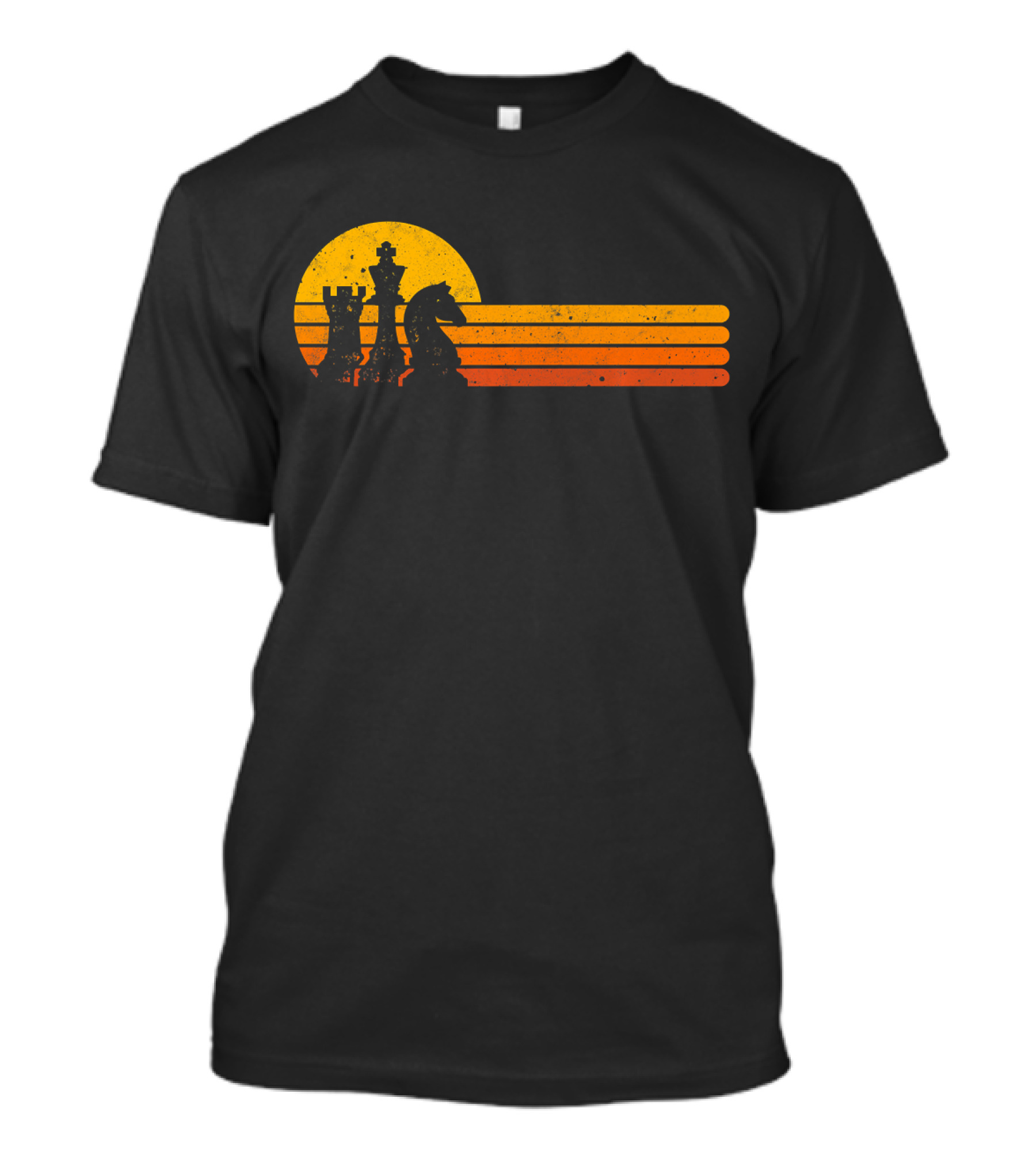 Vintage Chess Player Sunset Che Rook Knight King T-Shirt