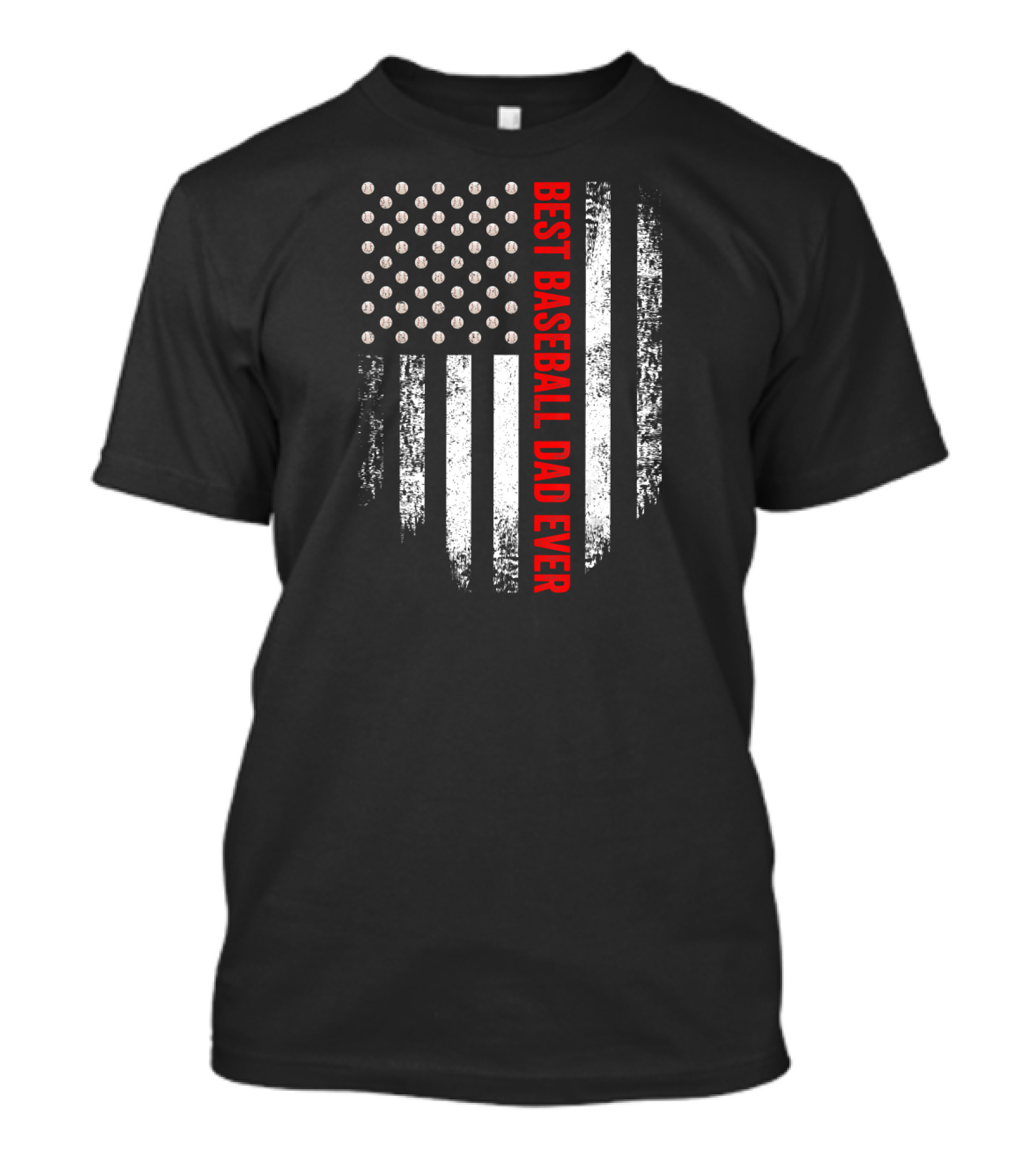 Vintage USA Flag Best Baseball Dad Ever America T-Shirt