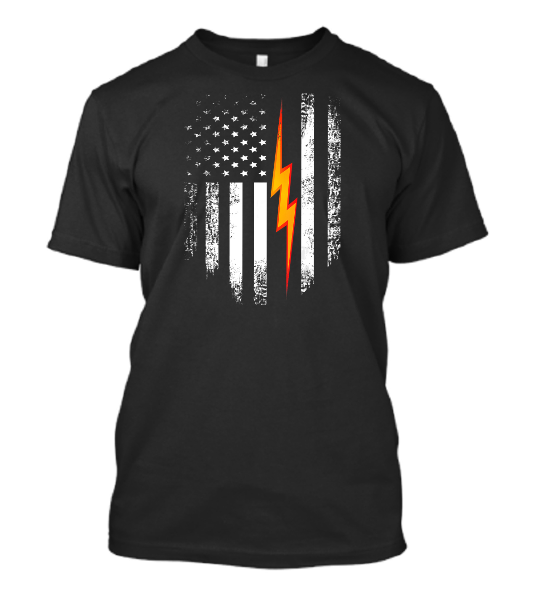 Vintage USA Electric American Flag Lightning Bolt T-Shirt