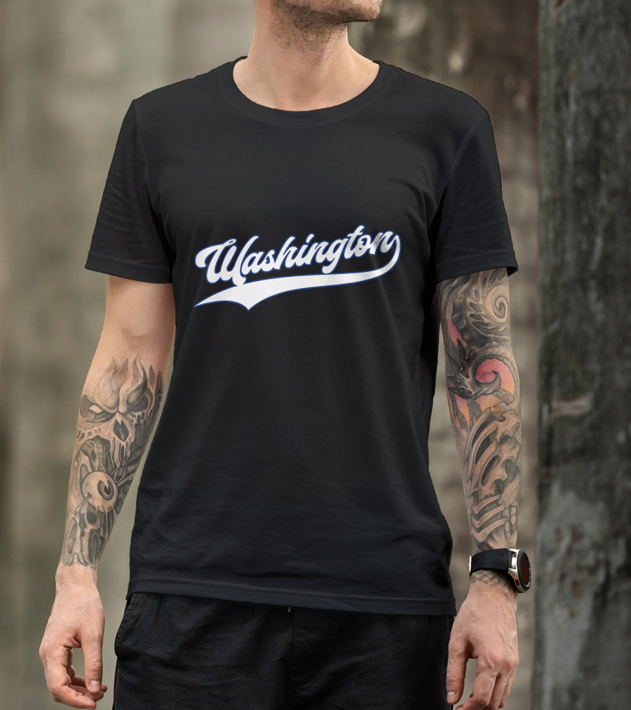 Washington Baseball Vintage Nation Script T-Shirt