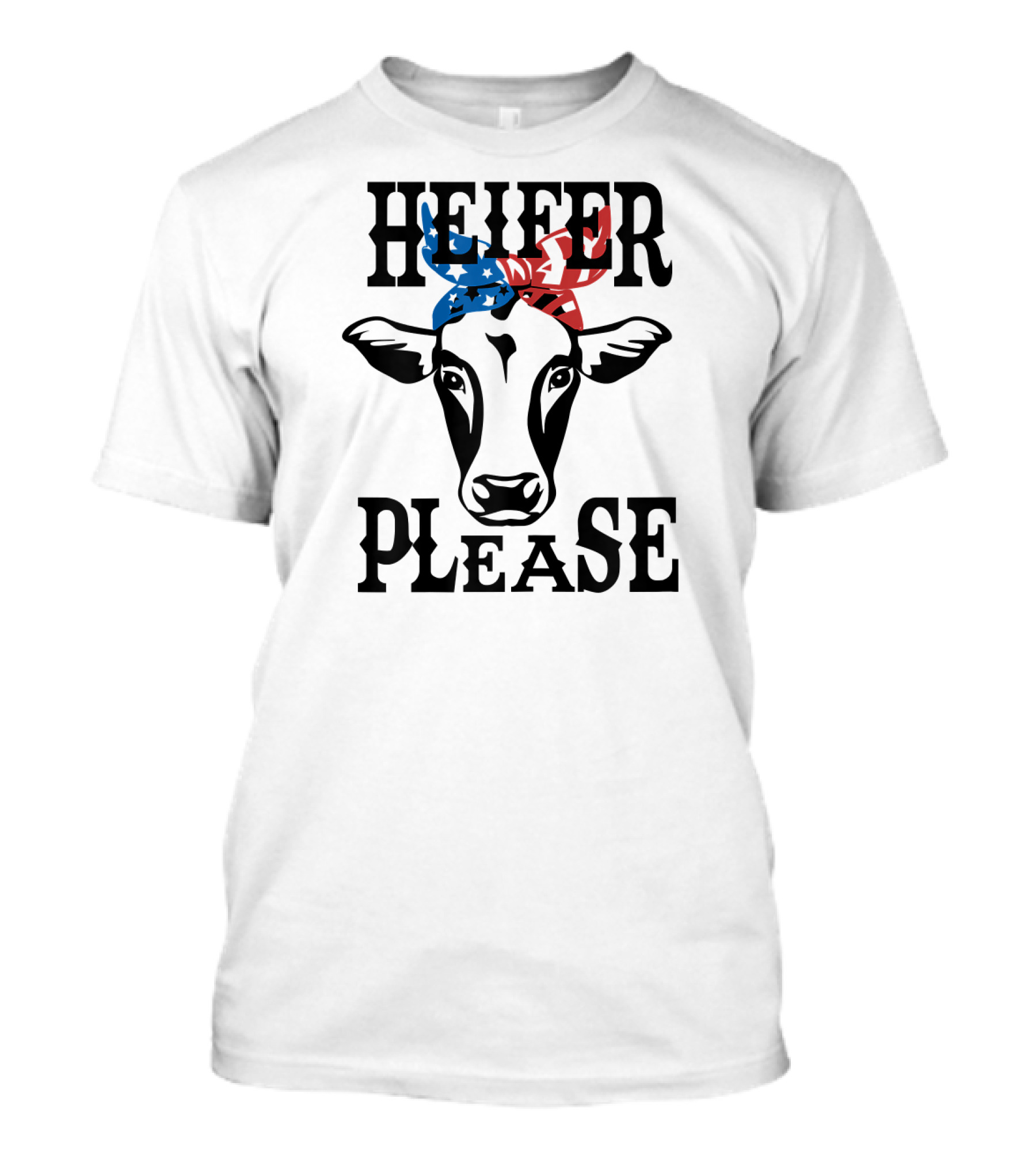 Heifer Please Funny Cow American Flag Bandana T-Shirt