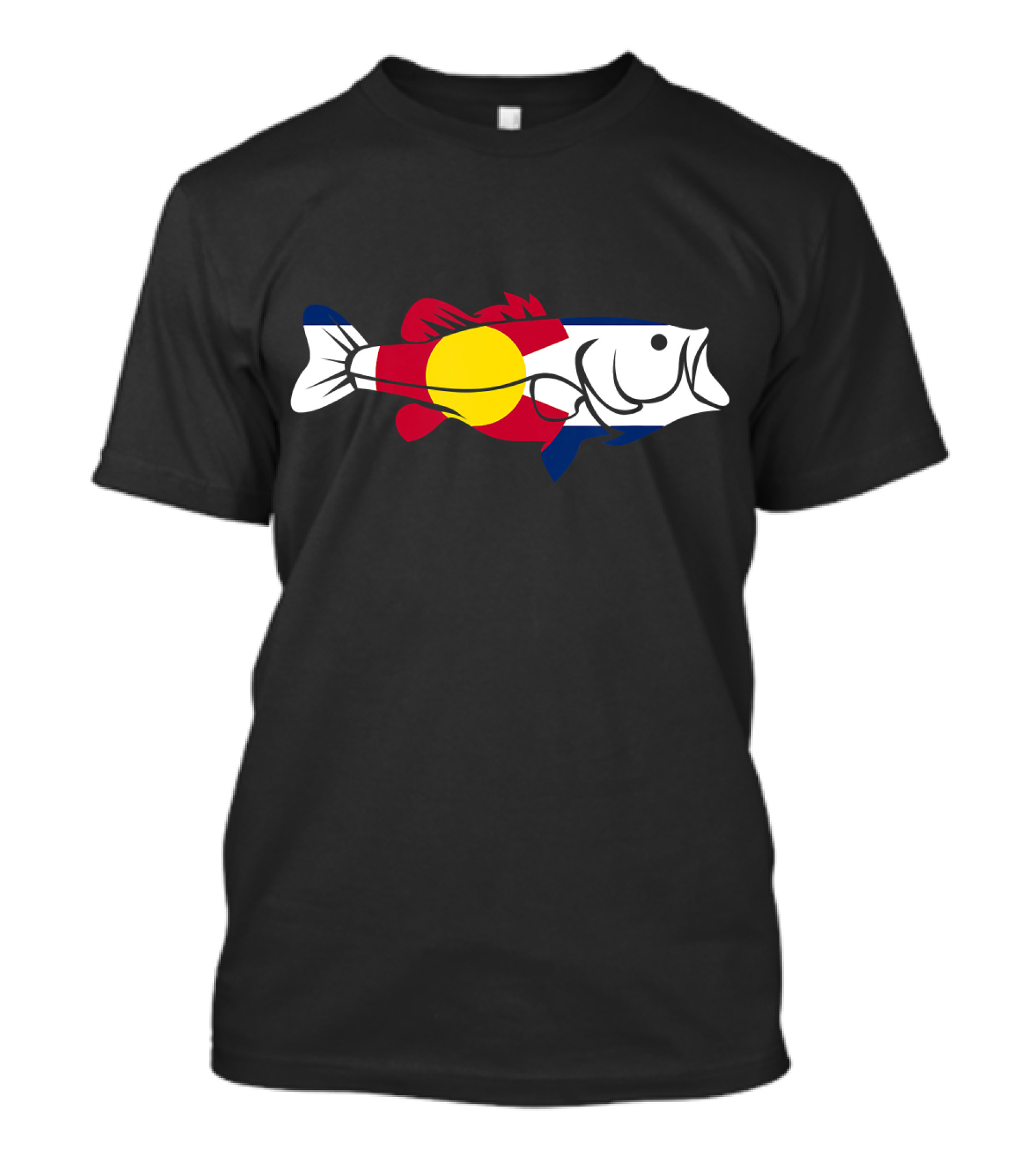 Colorado Flag Large Mouth Bass Freshwater Fish T-Shirt