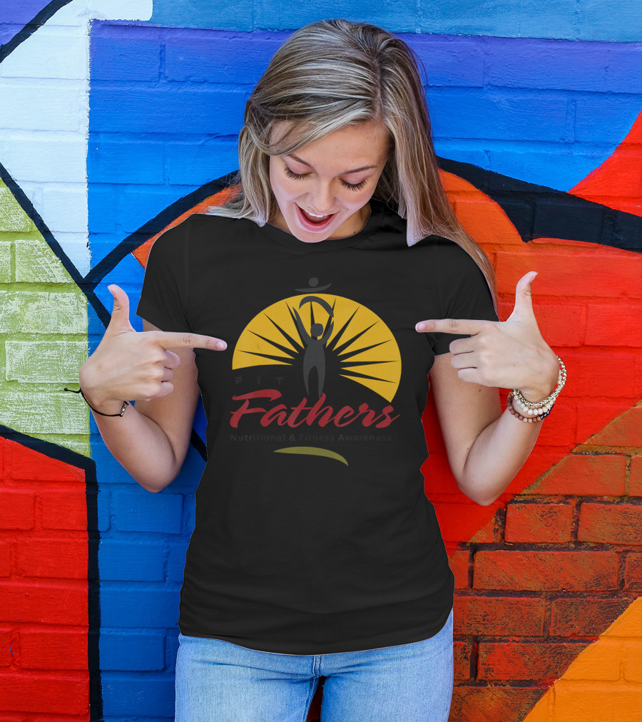 Fit Fathers Nutritional And Fitness Awareness Sunburst Figure T-Shirt