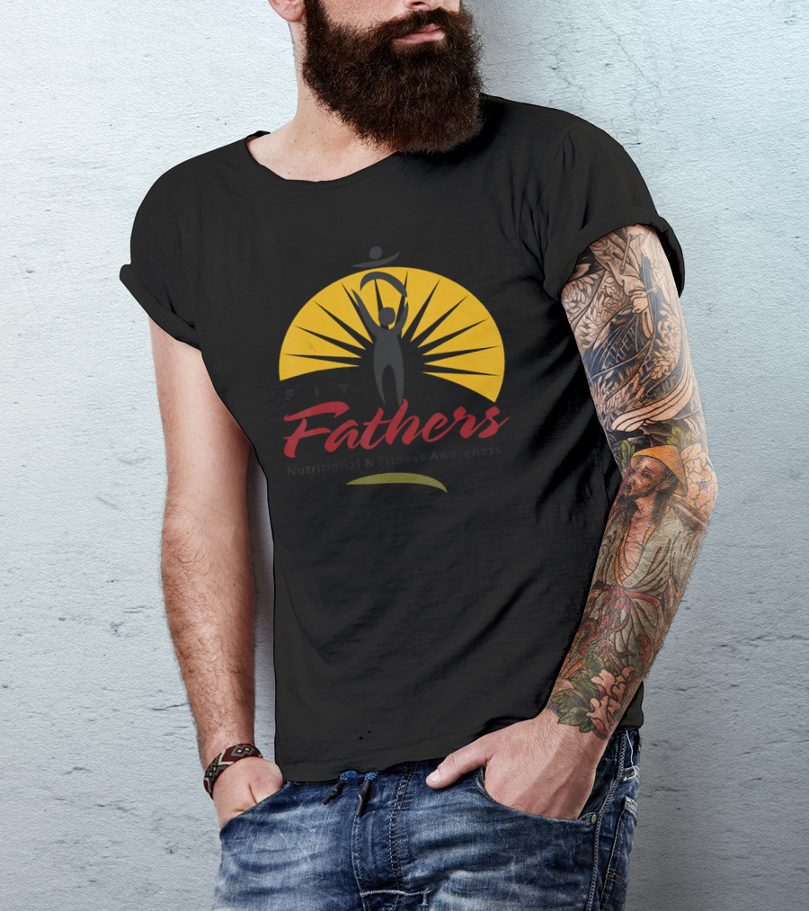 Fit Fathers Nutritional And Fitness Awareness Sunburst Figure T-Shirt