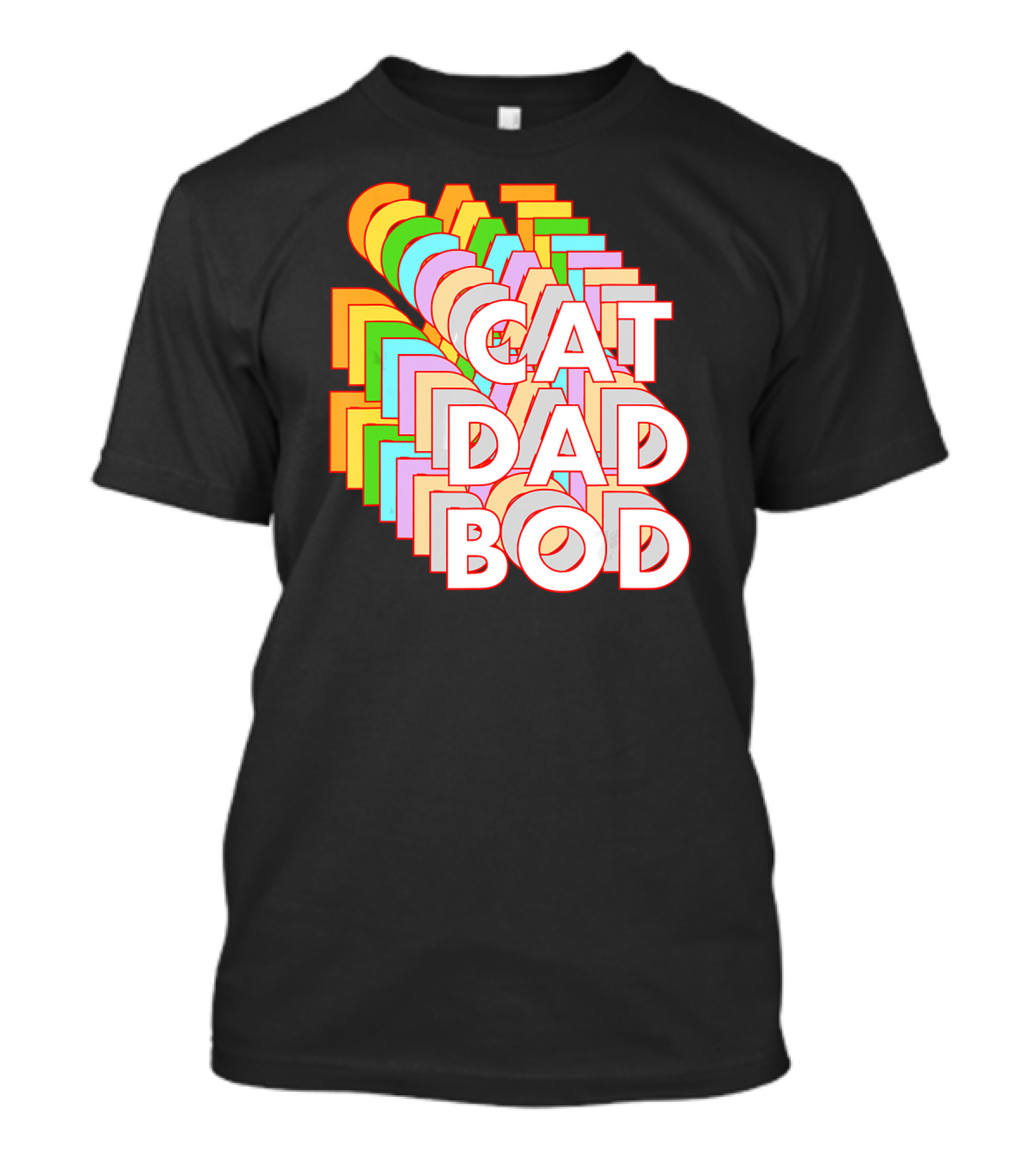 Cat Dad Bod Funny Fitness Pet Owner T-Shirt