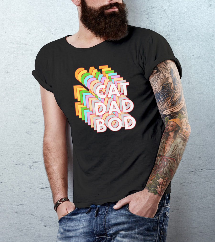 Cat Dad Bod Funny Fitness Pet Owner T-Shirt