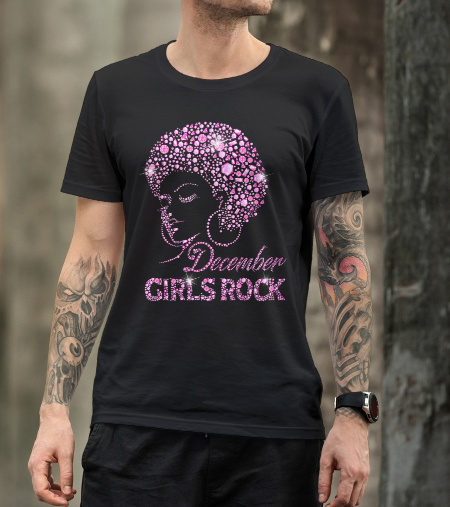 December Girls Rock Pink Rhinestone Afro T-Shirt