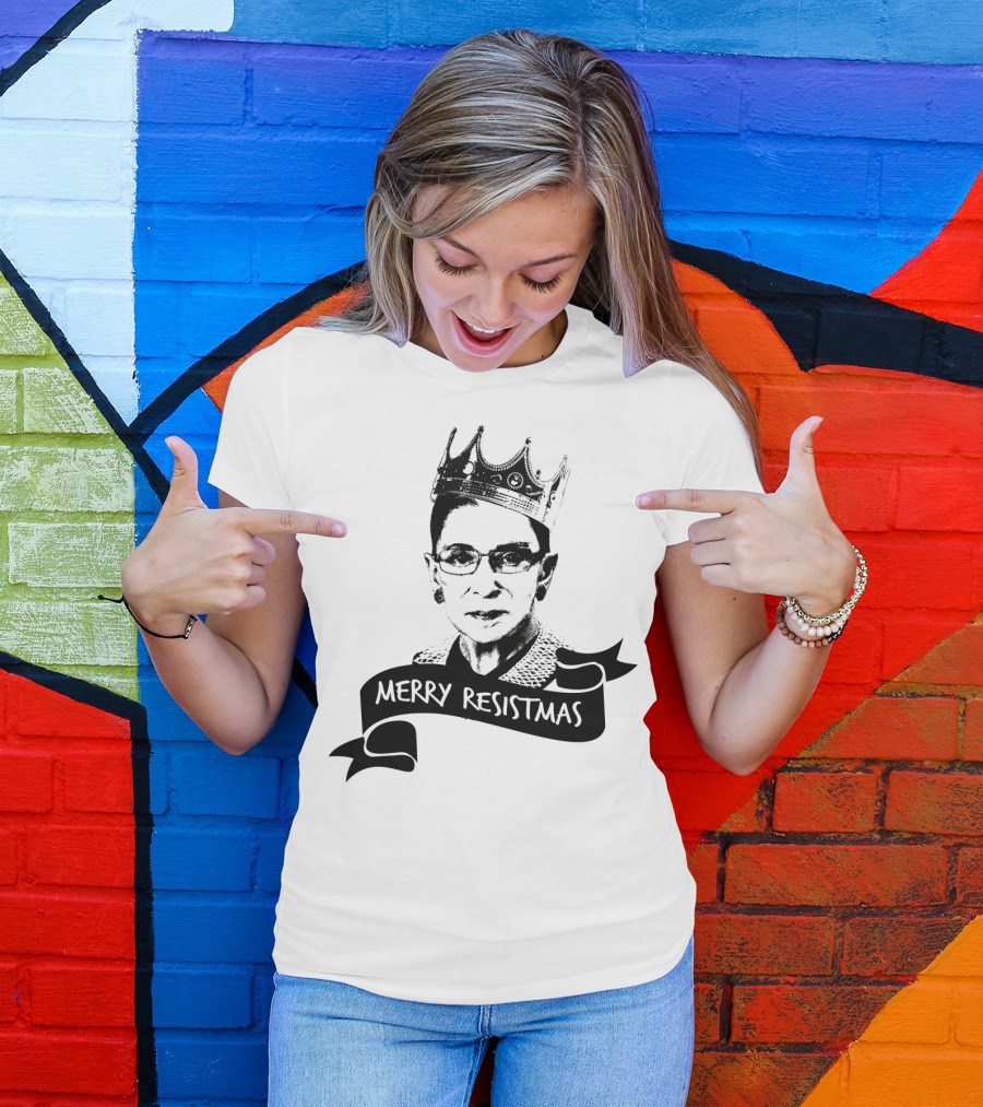 Merry Resistmas RBG Ruth Bader Ginsburg Crown T-Shirt