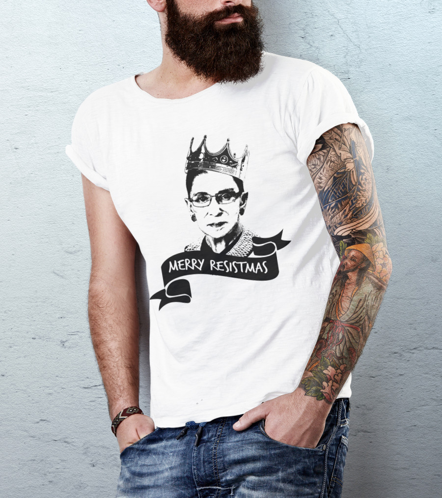 Merry Resistmas RBG Ruth Bader Ginsburg Crown T-Shirt
