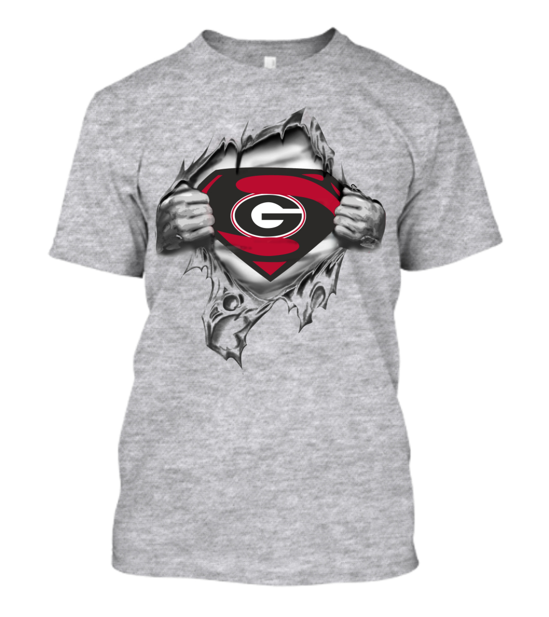 Georgia Bulldogs Superman G Logo Tear Out T-Shirt