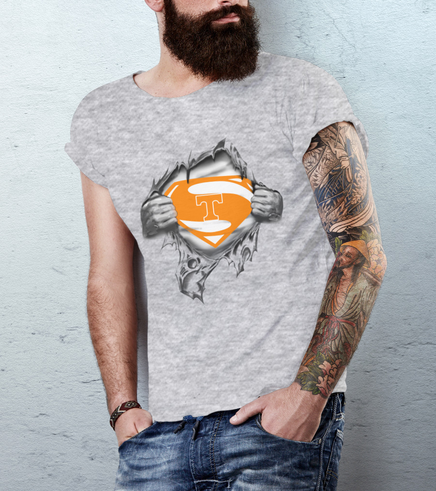 Tennessee Super T Logo Ripped Superman T-Shirt