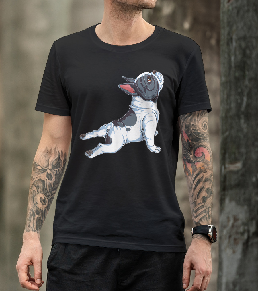 French Bulldog Frenchie Namaste Yoga Pose T-Shirt