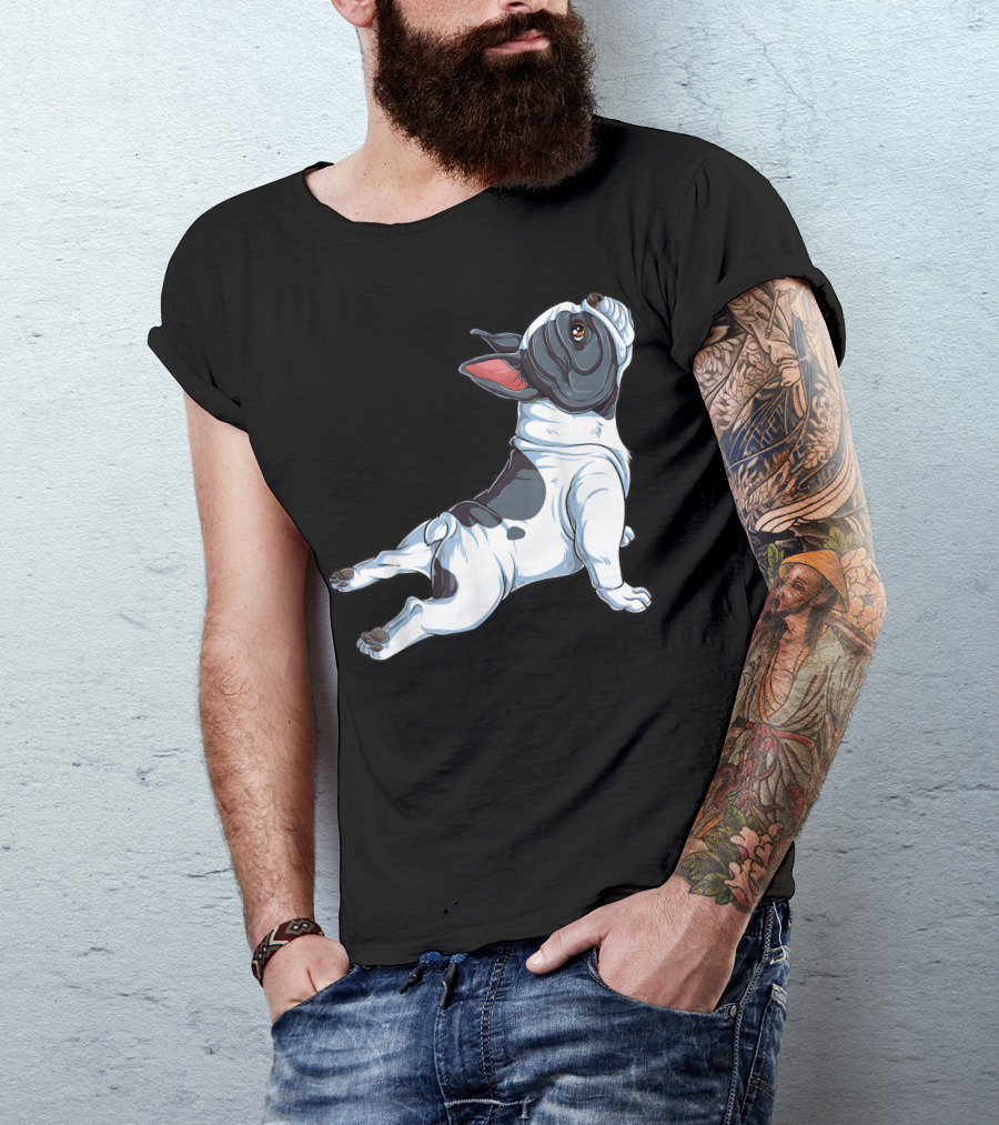 French Bulldog Frenchie Namaste Yoga Pose T-Shirt