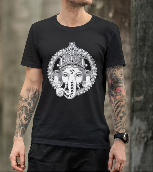 Ganesh Elephant Om Symbol Hindu Yoga Meditation T-Shirt