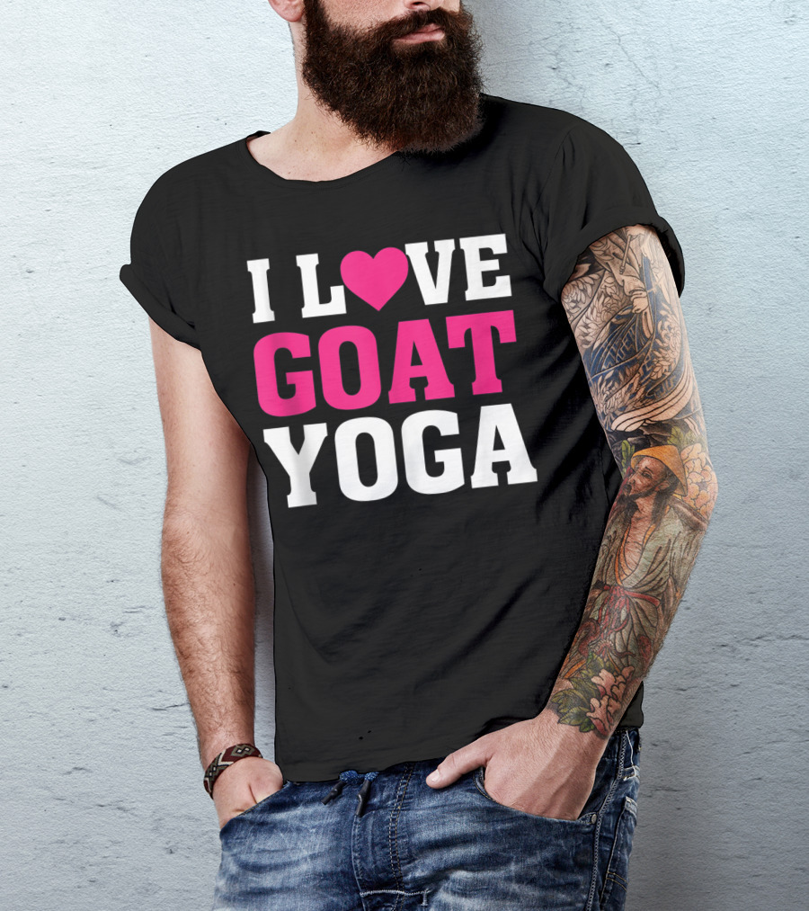 I Love Heart Goat Yoga T-Shirt