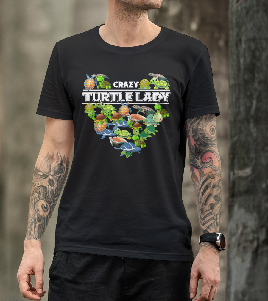 Crazy Turtle Lady Heartful Collection T-Shirt
