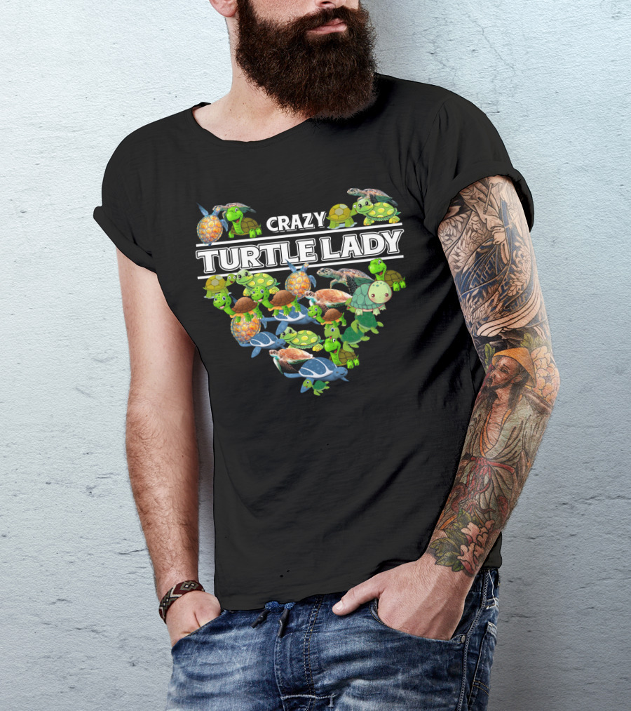 Crazy Turtle Lady Heartful Collection T-Shirt
