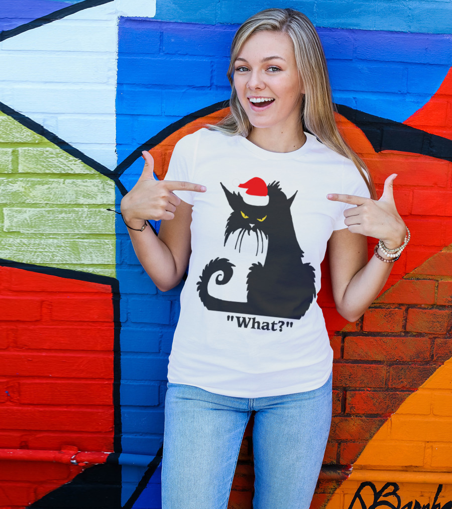 What Cat With Santa Hat T-Shirt