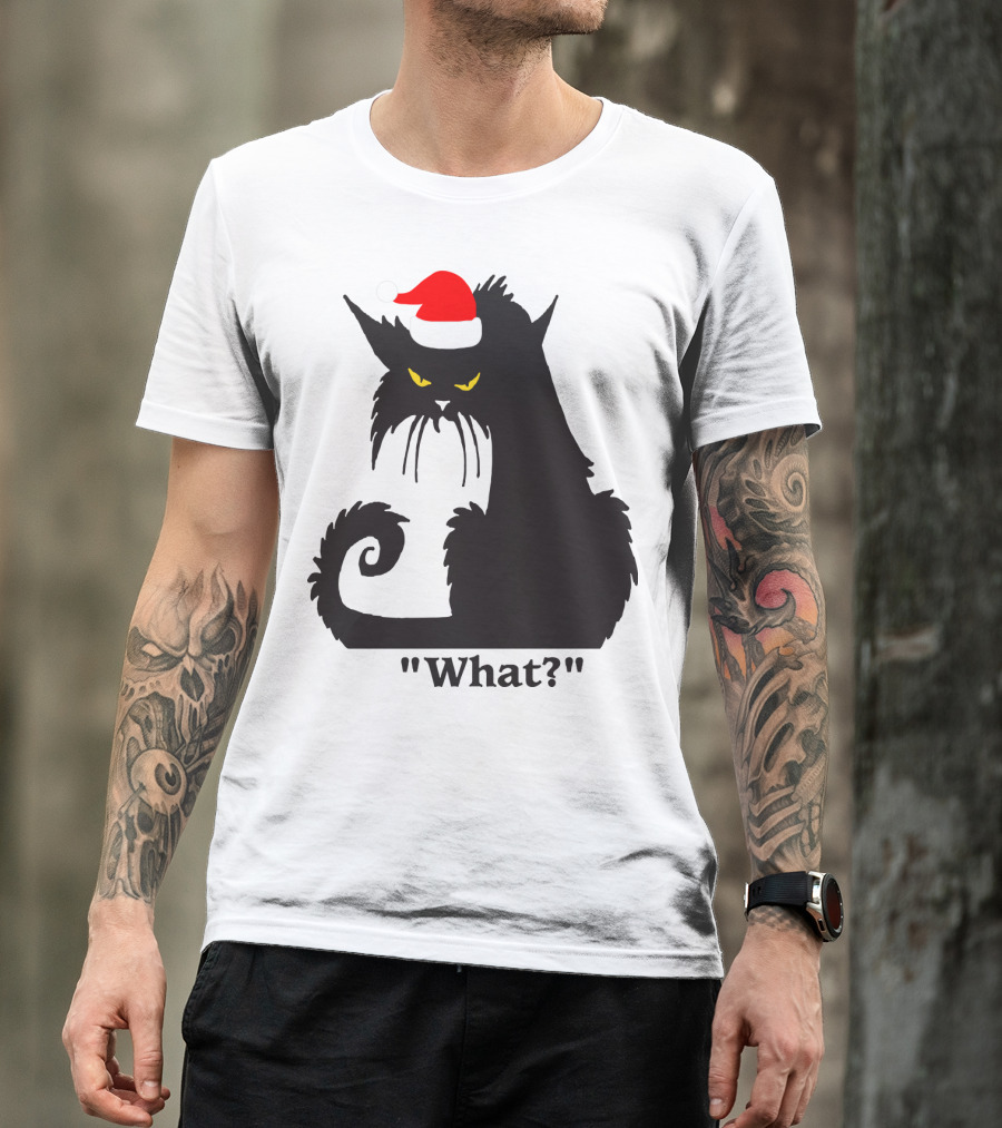 What Cat With Santa Hat T-Shirt