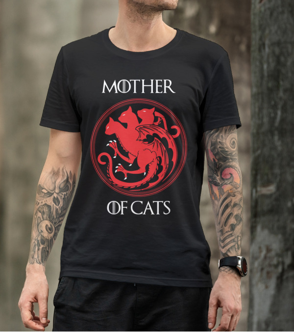 Mother Of Cats Three-Headed Red Dragon Sigil T-Shirt