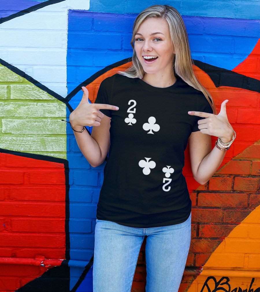 2 Of Clubs Playing Card T-Shirt