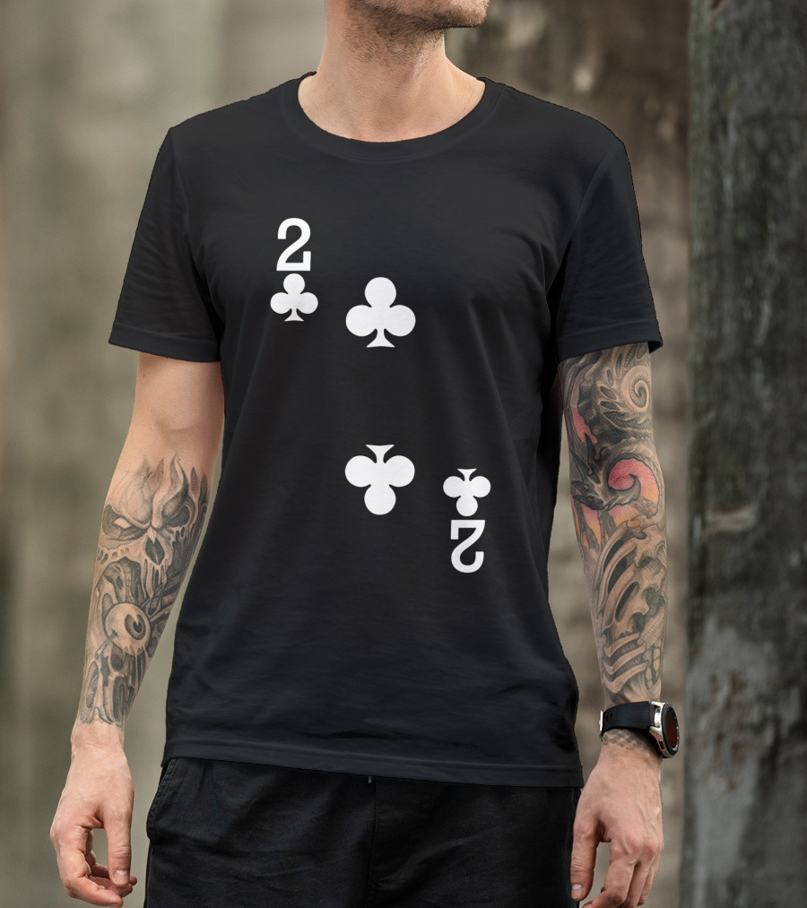 2 Of Clubs Playing Card T-Shirt