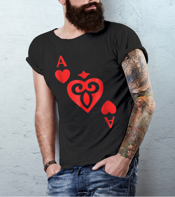 Ace Of Hearts Card Costume Halloween Deck T-Shirt