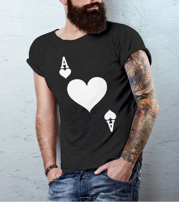 Ace Of Hearts Halloween Playing Card T-Shirt