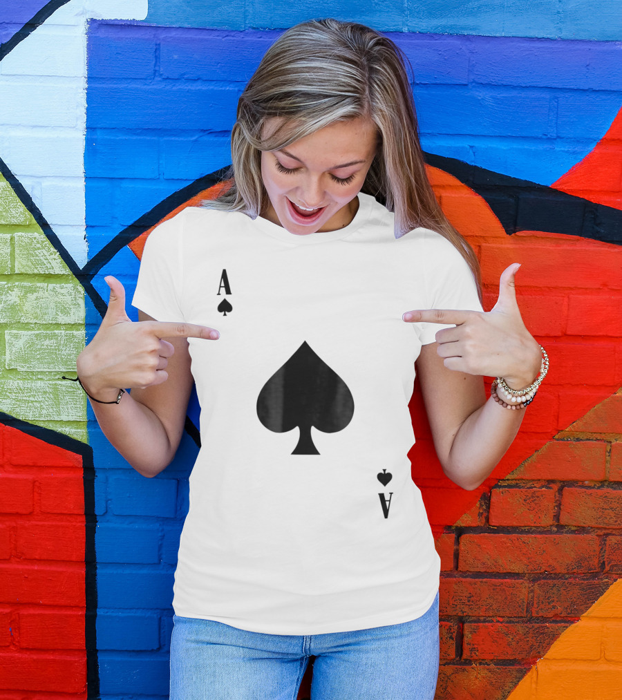 Ace Of Spades Card Costume Halloween Poker T-Shirt
