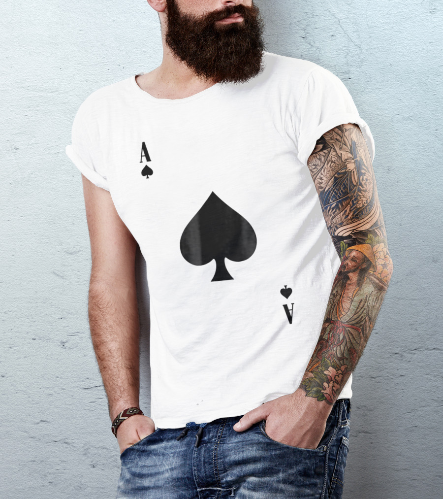 Ace Of Spades Card Costume Halloween Poker T-Shirt