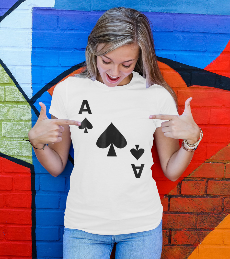 Ace Of Spades Halloween Card Black T-Shirt