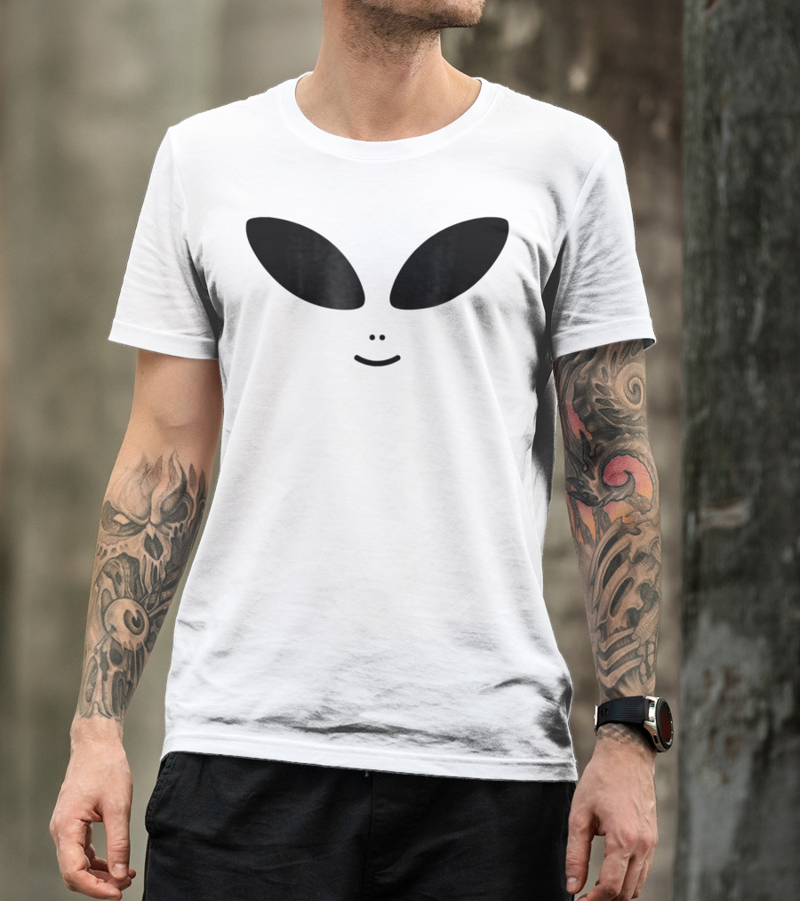 Halloween Cute Green Alien Face Costume T-Shirt