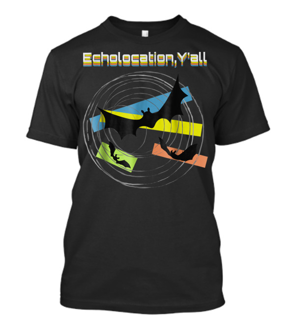 Echolocation Y'all Bats Sonar Radar Silhouettes Circles T-Shirt
