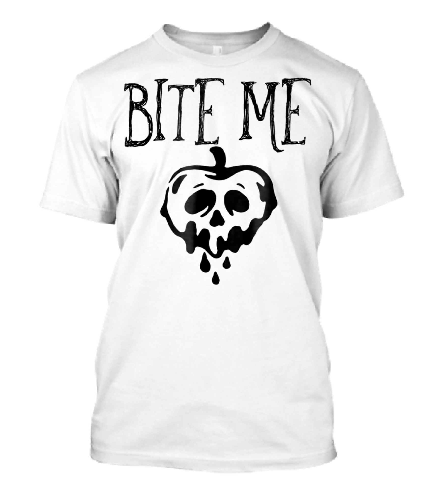 Bite Me Halloween Poison Apple Skull T-Shirt