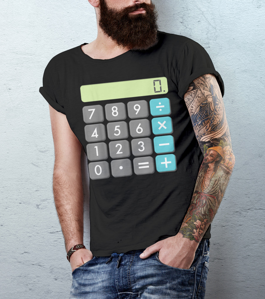 Calculator Halloween Costume Math Geek Scary Number Pad Display T-Shirt