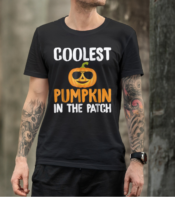 Coolest Pumpkin In The Patch Wearing Sunglasses T-Shirt