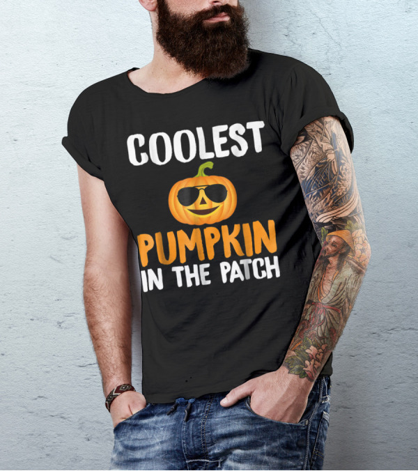 Coolest Pumpkin In The Patch Wearing Sunglasses T-Shirt