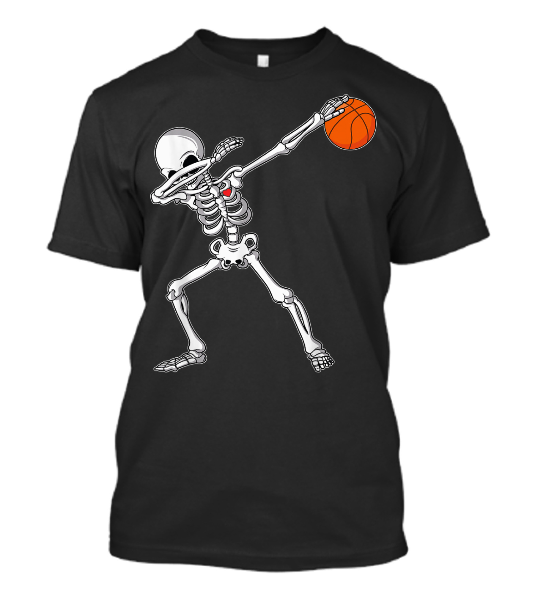 Dabbing Skeleton Holding Basketball Iconic Pose T-Shirt