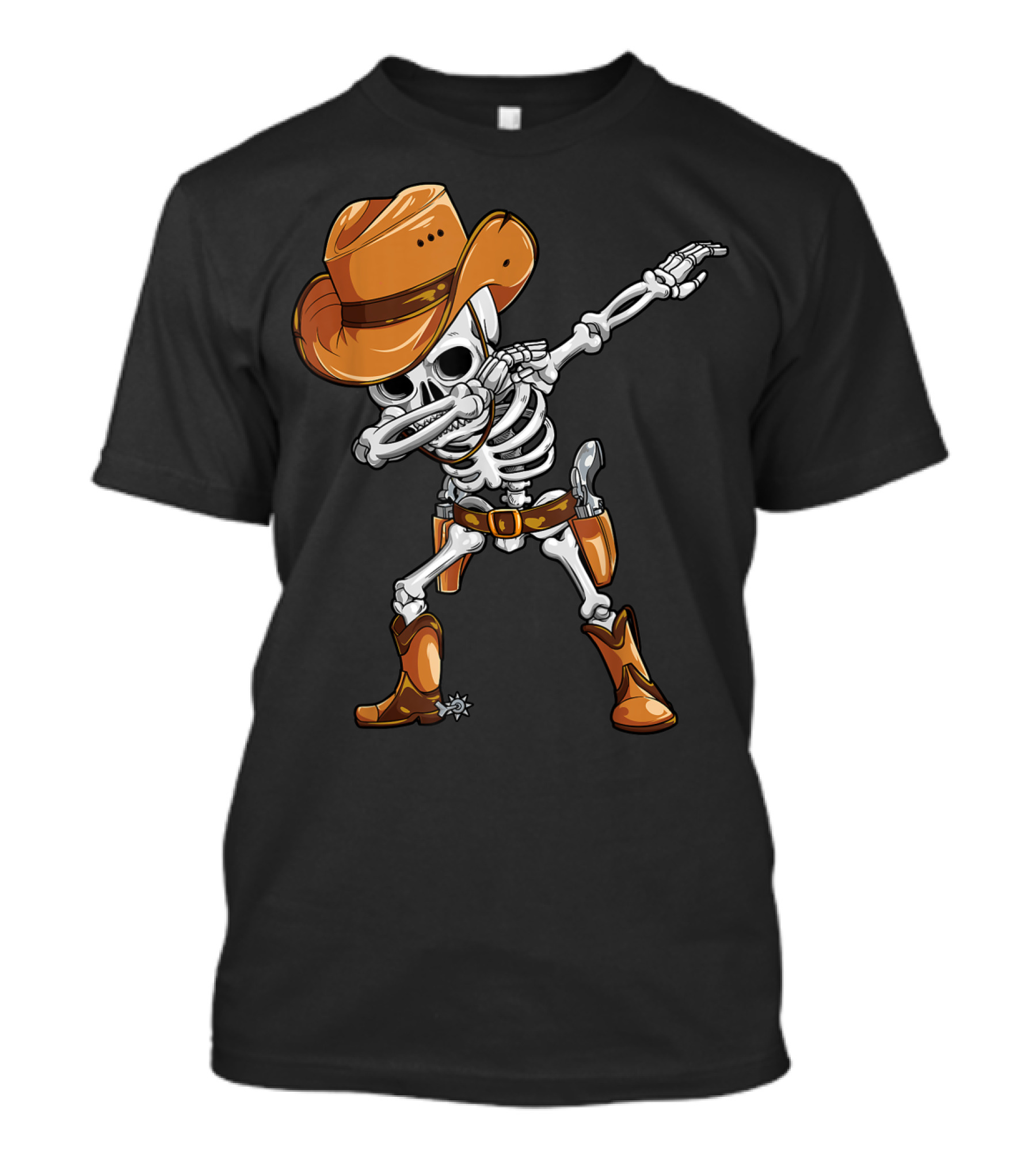 Dabbing Skeleton Cowboy Halloween Kids Costume Idea T-Shirt