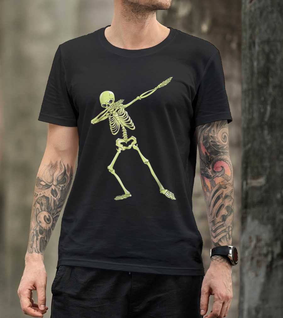 Dabbing Skeleton Halloween Skull Dab T-Shirt