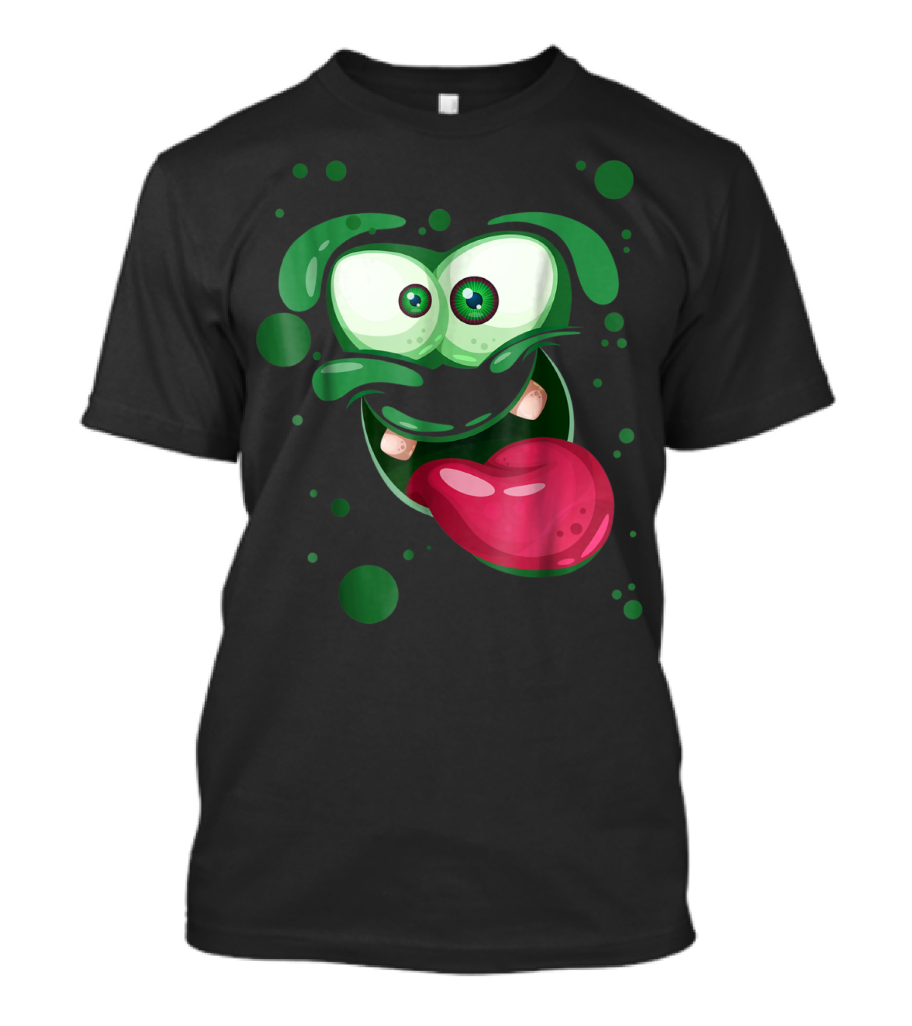 Cute Green Monster Tongue Out Playful Expression T-Shirt