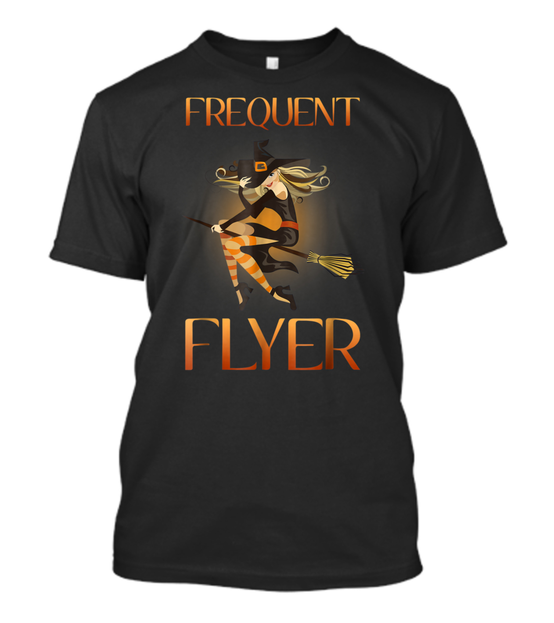Frequent Flyer Halloween Witch Funny Broomstick Flyer T-Shirt