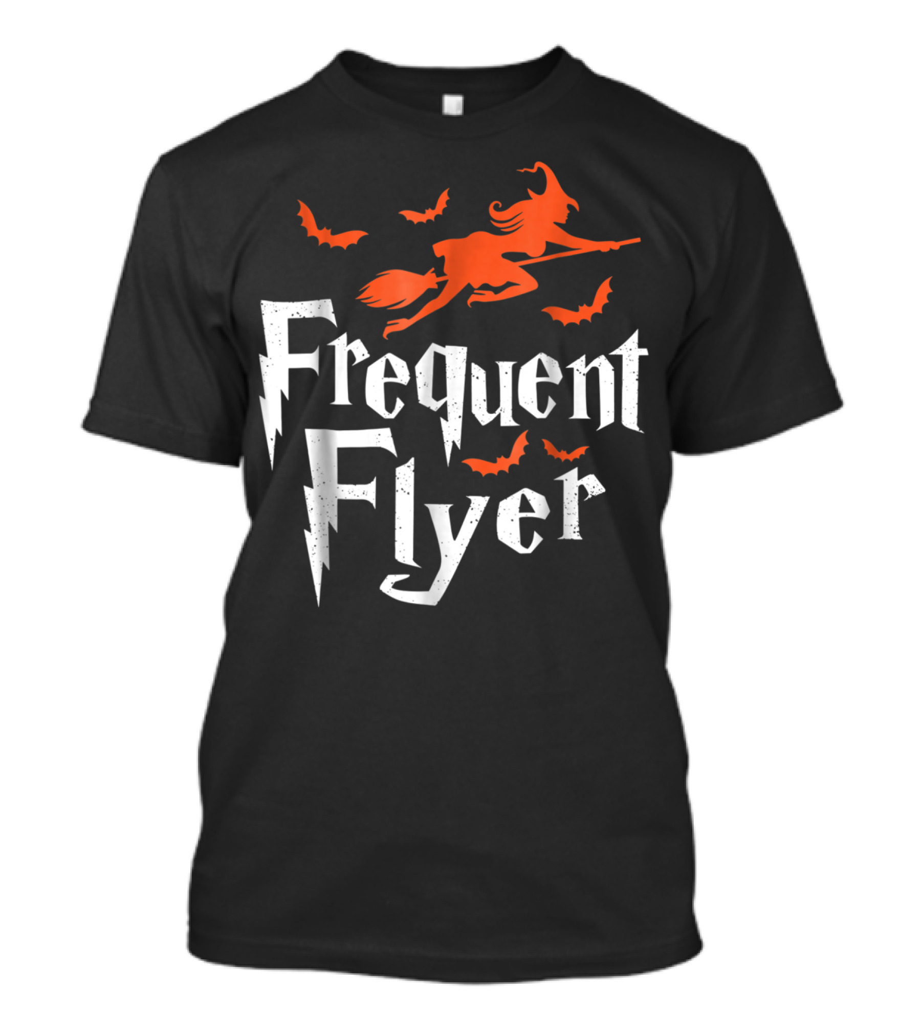 Frequent Flyer Funny Witch Halloween Bats T-Shirt