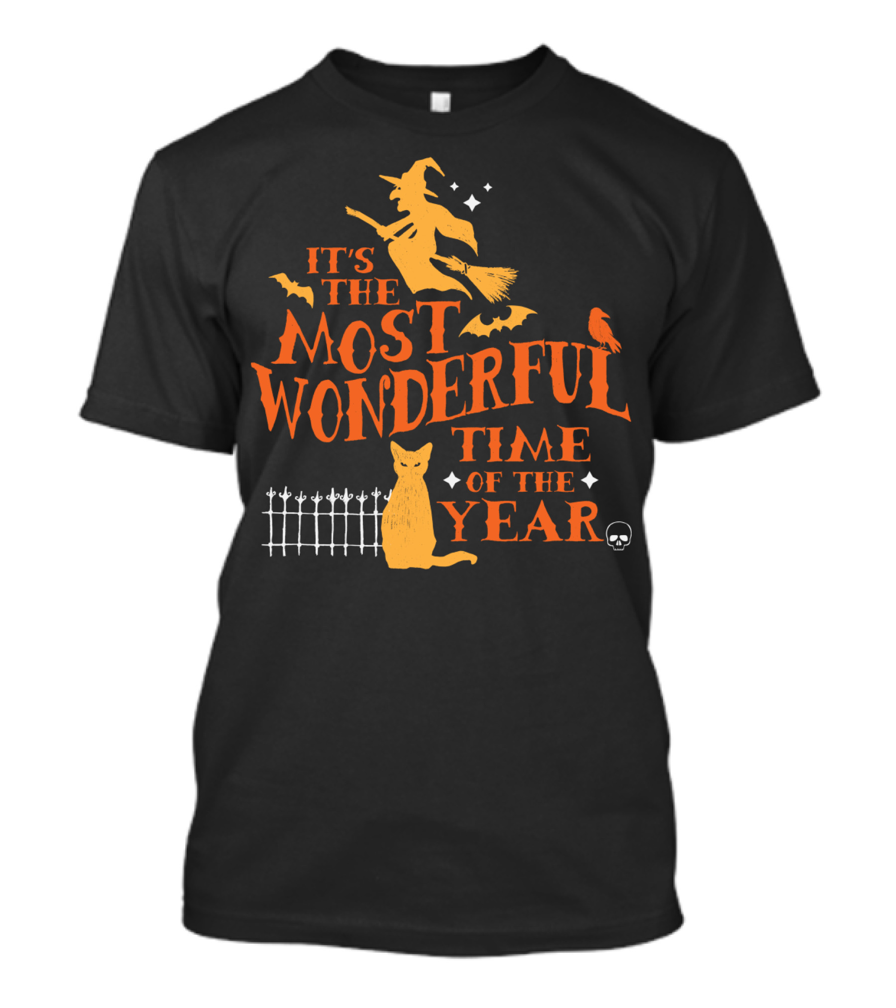 It's The Most Wonderful Time Of The Year Halloween Witch Black Cat Trick Or Treat T-Shirt