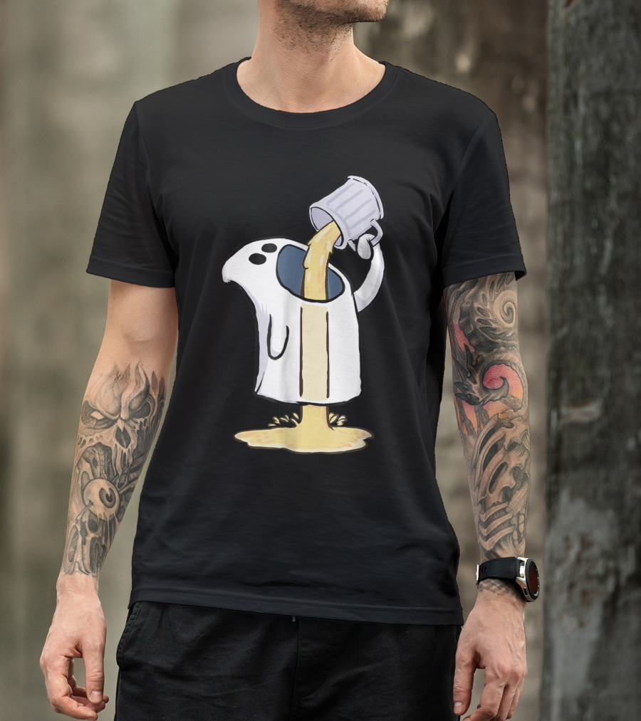 Ghost Pouring Beer Humor T-Shirt