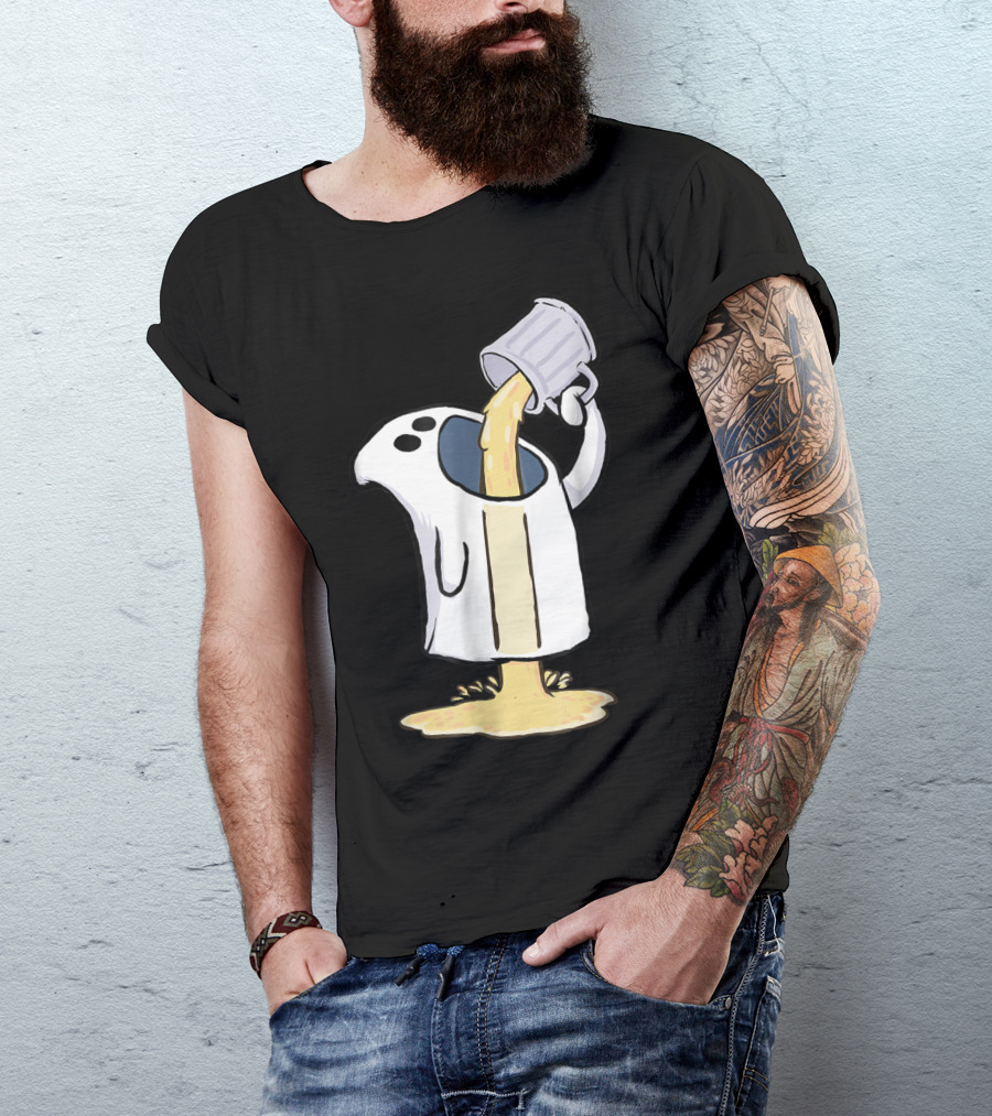 Ghost Pouring Beer Humor T-Shirt