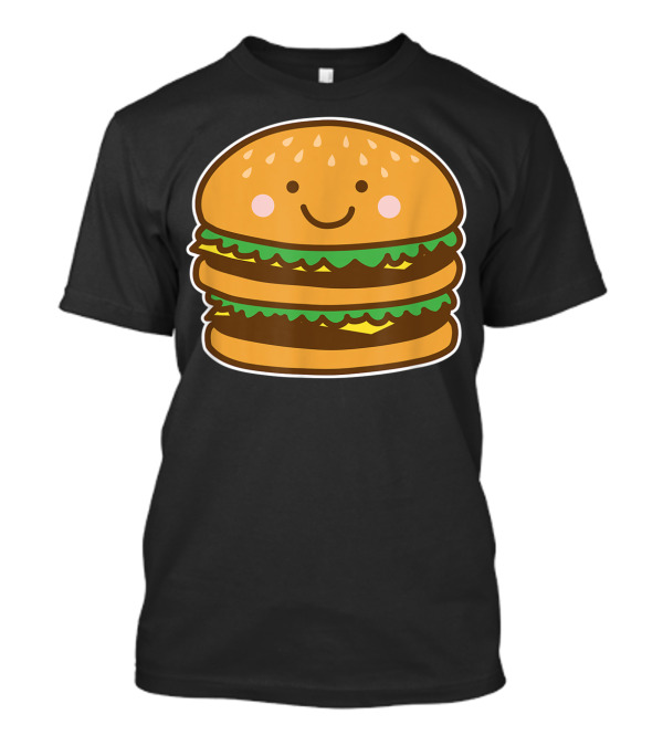 Cute Smiling Burger Halloween Costume Humor Dark T-Shirt